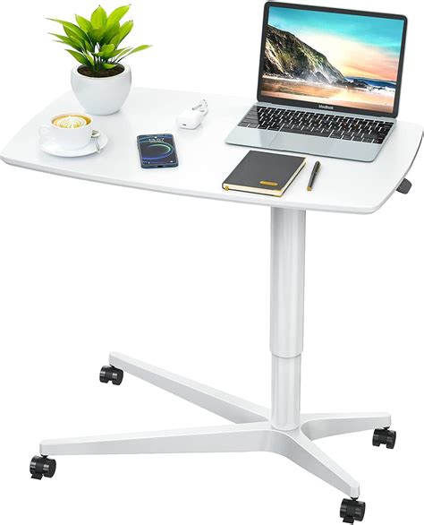 Furninxs Mobile Standing Desk Height Adjustable Pneumatic Rolling Sit Furninxs Mobile Standing Desk Height Adjustable Pneumatic Rolling Sit