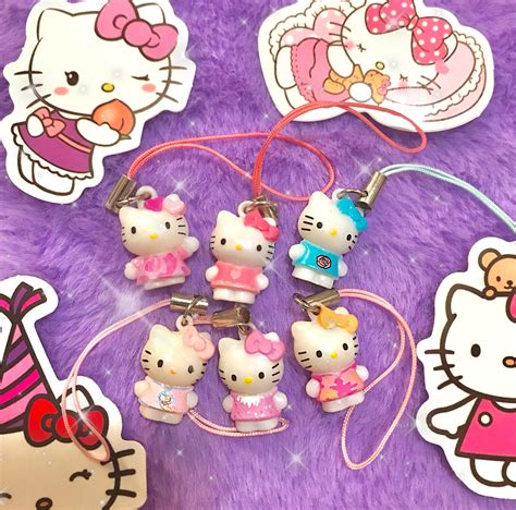 Hello Kitty Mini Phone Charm Etsy Hello Kitty Mini Phone Charm Etsy
