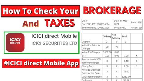How To Check Your Brokerage Taxes In Icici Direct Mobile App L How To Check Your Brokerage Taxes In Icici Direct Mobile App L