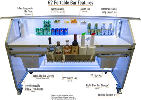 Led Lighted Portable Bar On Wheels For Events Mobile Bartending 5 Led Lighted Portable Bar On Wheels For Events Mobile Bartending 5