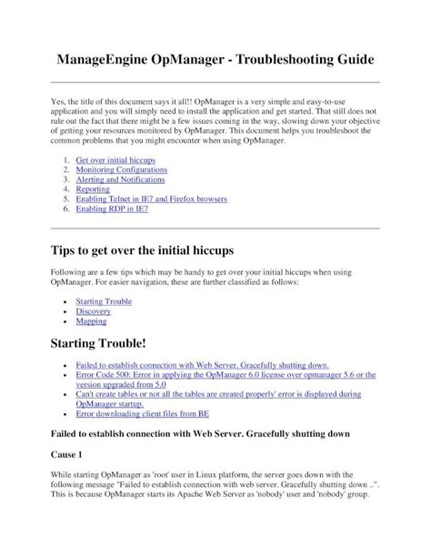 Pdf Manageengine Opmanager Troubleshooting Guide Dokumen Tips Pdf Manageengine Opmanager Troubleshooting Guide Dokumen Tips