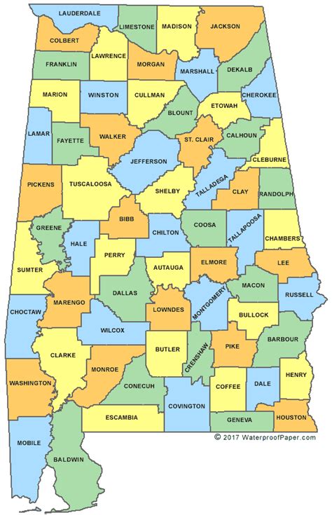 Printable Map Of Alabama Printable Map Of Alabama