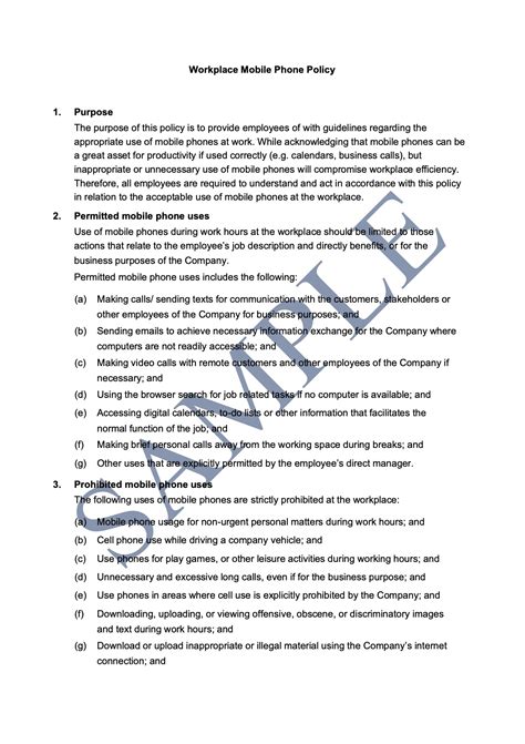 Workplace Mobile Phone Policy Free Template Sample Lawpath Workplace Mobile Phone Policy Free Template Sample Lawpath